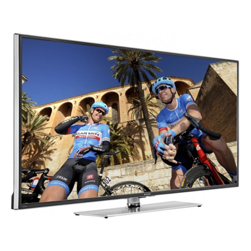 Monitor LED 50 cali Sharp ze srebrną podstawą na wynajem w Krakowie